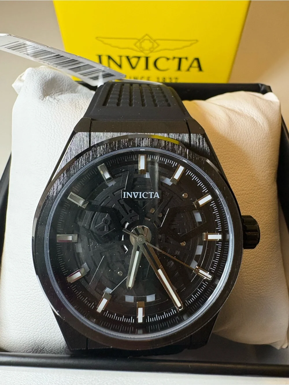 Invicta Black Men's Skeleton Dial Sport Watch 46mm